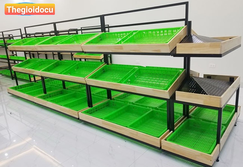 thanh lý kệ rau củ quả, kệ rau củ quả siêu thị, mẫu kệ bán rau giá rẻ, kệ bán trái cây