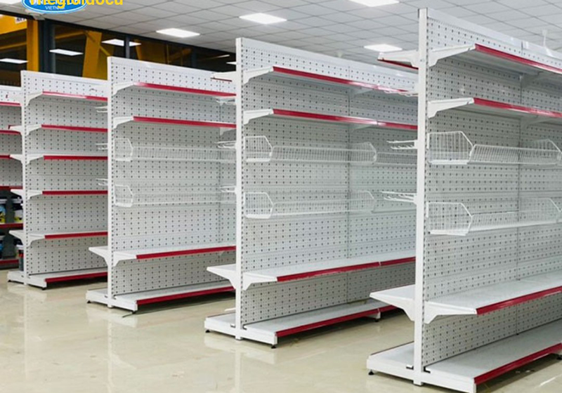 kệ trưng bày hàng hóa, giá kệ để hàng thanh lý, kệ bán hàng bằng sắt, kệ để hàng siêu thị